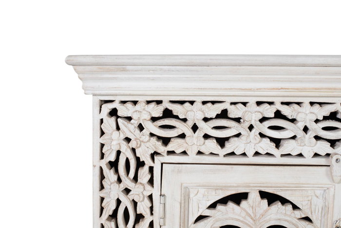 GINER Y COLOMER Mueble TV madera mango blanco envejecido